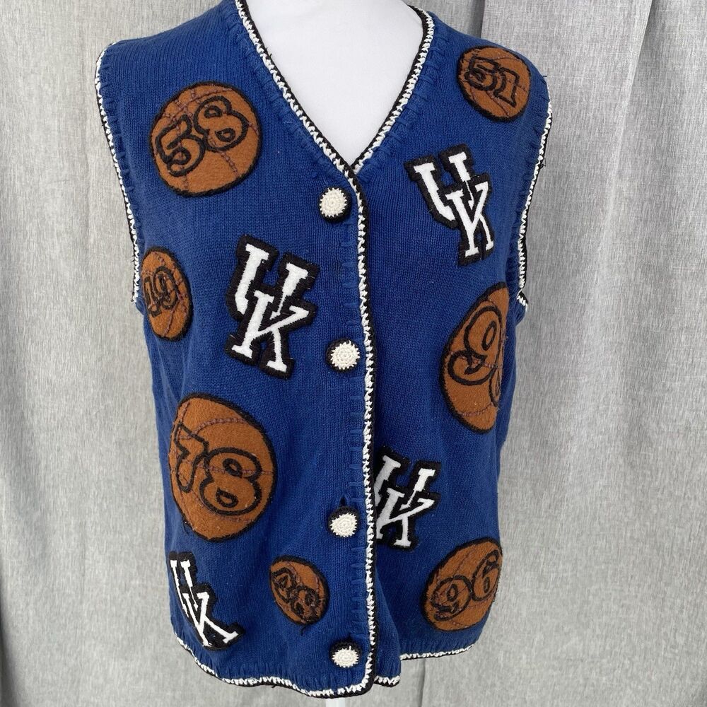 Castles Sport Rare VTG  Royal Blue Kentucky Wildcats Basketball Vest Medium READ